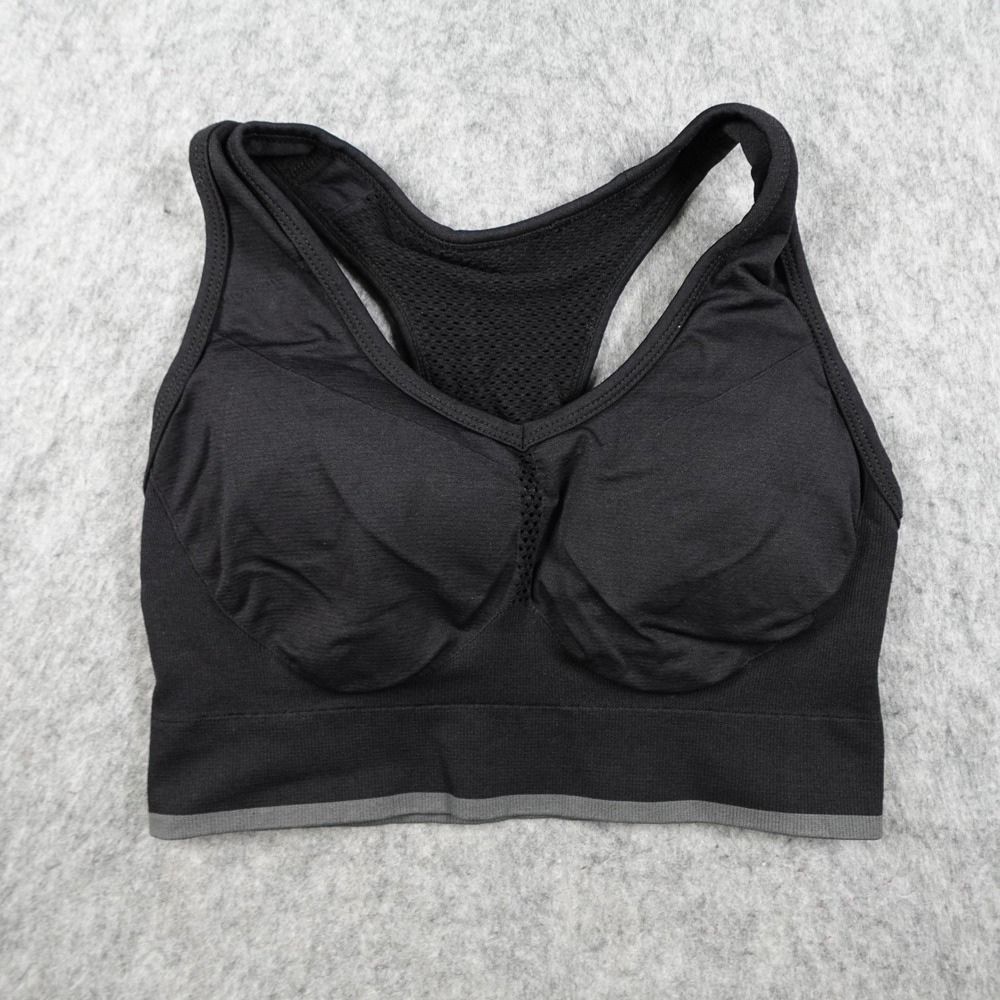 Zella Bra Women Small Black Seamless Racerback Mesh Back Padded‎ Activewear